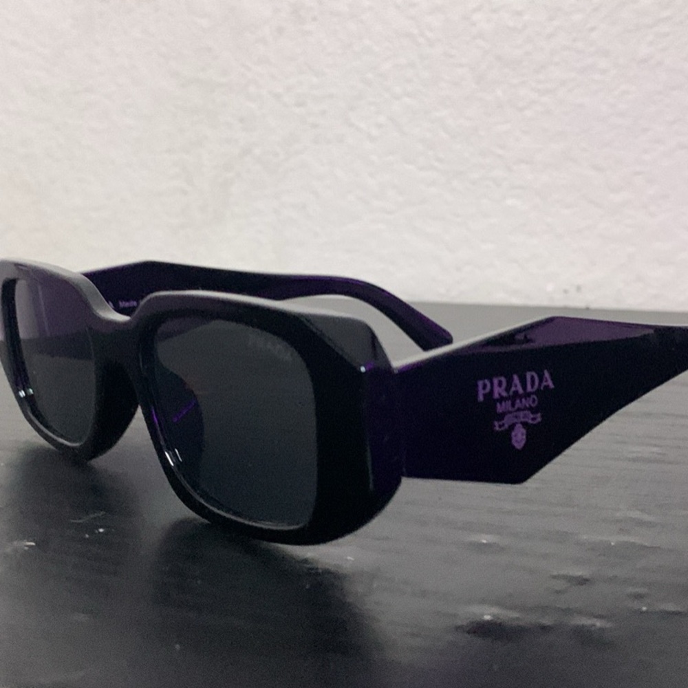 Prada Black Geometric Logo Sunglasses